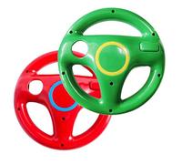 NBCP 2 Packs Mario Kart Racing Games Steering Wheel Compatible for Wii Remote Controller (Red and Green)