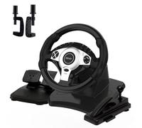 NBCP Gaming Steering Wheel,270°/900°Racing Wheel for PC,PS4,Xbox | Car Sim Driving,Vibration Feedback,Clamp Mount,Pedals & Gear Shifter for PS3,Xbox One, Xbox Series X/S,Euro Truck Simulator 2