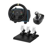 NBCP Gaming Steering Wheel with Pedals and Shifter - 1080° Racing Wheel, Vibration Feedback, Paddle Shifters, Hall-effect Pedal - Steering Wheel for PC, PS4, Xbox One, PS3, Xbox Series X/S, Switch