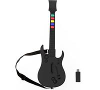 NBCP Guitar Hero Controller PC, Wireless PS3 /PC Guitar Hero Guitar with Dongle for Clone Hero, Guitar Hero 3/4/5 Rock Band 1/2 Games Black