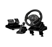 NBCP PC Racing Wheel, 900 Degree Gaming Steering Wheel with Pedals, 11" Large Wheel for Truck Simulator & Racing Games, Height Adjustable Sim Wheel Compatible with PC, PS3 - Black