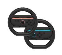 NBCP Racing Wheel Set for Nintendo Switch Joy-Con (2-Pack Black) - Enhanced Ergonomic Steering Controller Grips for Mario Kart 8 Deluxe & Racing Games - with Protective Non-Slip Liners