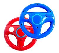 NBCP Wii Steering Wheel, 2 Pack Controller Steering Wheel for Mario Kart Racing, Red+Blue