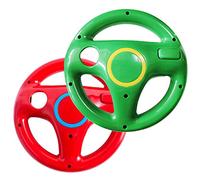 NBCP Wii Steering Wheel, 2 Pack Wii Controller Steering Mario Kart Racing Wheel Game Controller Wheel for Wii Remote Game (Red and Green)