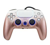 NBCP Wired PS5 Controller,Turbo,Hall-Effect Triggers,Dual Vibration,6-Axis Gyro,10ft Cable -Gamepad Compatible with PS5/PS4/PC/Steam-Rose Gold Color