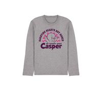 NBCU Casper Valentine'S Day Haunting Hearts Long T-Shirt, Athletic Heather in Light Grey | Size: Small NBCU Light Grey S