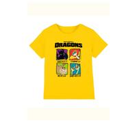 NBCU Doodle Dragon Characters Kids T-Shirt, Yellow | Size: 3-4 Years NBCU Yellow 3-4 Years