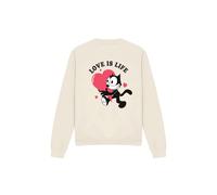 NBCU Felix The Cat Valentine'S Day Love Is Life Sweatshirt, Natural in Beige | Size: Large NBCU Beige L