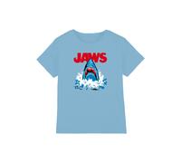 NBCU Jaws 50Th Cartoon Shark Bruce Kids T-Shirt, Light Blue | Size: 7-8 Years NBCU Light Blue 7-8 Years