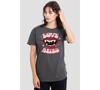 NBCU Women's Universal Monsters Valentine'S Day Dracula Love Bites T-Shirt, Charcoal | Size: Medium NBCU Charcoal M