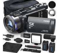 NBD 5K Video Camera Camcorder, 48MP Ultra HD, 16X Zoom, 3.0" 270° Flip Screen, Autofocus, Anti-Shake, WIFI & Remote with Ultra-Long Battery Life, Includes 64GB TF Card (Black)