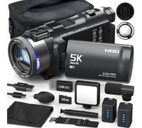 NBD 5K Video Camera Camcorder, 48MP Vlogging Camera for YouTube 16X Zoom, Camcorder With Flip Screen. WIFI & Remote with Ultra-Long Battery Life, Fill Light (Black)