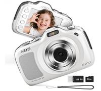 NBD 64MP Digital Cameras for Photography,4K Point and Shoot Camera,16X Zoom Compact Travel Cameras, Auto Focus Camera for Beginners Teens Kids and Lover Gift,Includes 64GB TF Card (White)