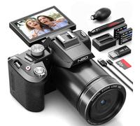 NBD 8K Digital Camera 64MP, Autofocus, 16X Digital Zoom, Black | 180° Flip Screen, WiFi, Hot Shoe, 2 Batteries, 32GB Card, 8K/15FPS, 4K/60FPS, Micro HDMI, Vlogging