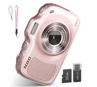 NBD K200 Digital Camera for Teens, 64MP Photo & 4K Video, Portable Vlogging Camera with 16X Zoom, 120g Ultra-Light Fashion Accessory (Pink)