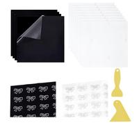 NBEADS 1 Set Hotfix Rhinestone Sticky Template Material, 8Pcs 30x30cm Rhinestone Heat Transfer Papers 4Pcs Heat Transfer Film and 2Pcs Plastic Scraper for Cloth DIY Design
