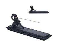 NBEADS 1 Set Japanese Style Samurai Incense Holder, 28.5x11x7cm PLA Warrior Statue Incense Burner with Storage Box and Ash Catcher for Home Office Teahouse Zen Decor, Black