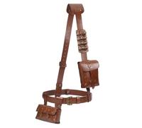 NBEADS 1 Set Renaissance Belt Costume Accessories, Medieval Baldric Tactical Belt PU Leather Belt Bag Alchemy Bottle Holder for Halloween Decor Punk Cosplay, Brown