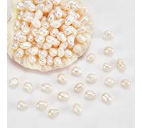 NBEADS 1 Strands about 68 Pcs Natural Culd Freshwater Pearl Beads, 2~3 mm Small White Oval Freshwater Pearl Loose Freshwater Pearl Charms Beads For Craft Jewelry Making, Beige