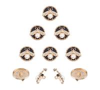 NBEADS 10 Pcs Bee Round Metal Button, 3D Bee With Pearl Alloy Enamel Shank Buttons for DIY Craft Button Sewing Suit Uniform Coat Decoration Trousers Accessories