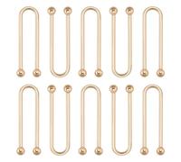 NBEADS 10 Pcs Bikini Closure, U Shape Ring Buckle Alloy Bikini Clips and Fastener for Lingerie Swimsuits Evening Gowns Sweaters Dresses Blouses Buckle Making Garment Accessory, Golden