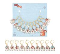 NBEADS 10 Pcs Elephant Stitch Markers, Alloy Rhinestone Stitch Markers Removable Leverback Hook Locking Stitch Marker for Knitting Weaving Sewing Jewelry Making