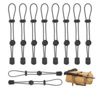 NBEADS 10 Pcs Hiking Pole Holder for Backpacks, Black Hiking Stick Holder Buckle Elastic Rope Lanyard Adjustable Straps for Most Backpacks and Hiking Poles
