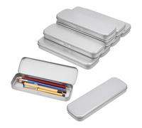 NBEADS 10 Pcs Metal Pencil Case, Tinplate Pen Box Empty Hinged Stationery Storage Boxes for Pens Pencils Brushes and Small Items, 20.5x6.6x2.3cm