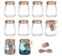 NBEADS 10 Pcs Mini Glass Bottles, 100ml Decorative Glass Bottle with Cork Stopper Message Small Bottles Jars Corks for Wedding Party Favors