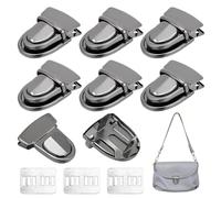 NBEADS 10 Sets Tuck Lock Clasp Catch, Gunmetal Purse Thumb Locks Metal Press Lock Buckle Duck Tongue Lock Fasteners for DIY Craft Wallets Bag Leather Handbags Making