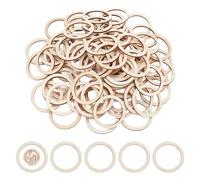 NBEADS 100 Pcs 5cm Unfinished Wood Pieces Rings Shape, Circle Ornaments Wood Linking Rings Blank Wooden Slices for Painting, Pyrography, Christmas Decor