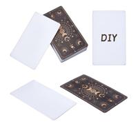 NBEADS 100 Pcs Blank Tarot Cards with Design on Back, Blank Oracle Tarot Cards to Write On DIY with Celestial Gold Foil Design, 6.9×11.8cm