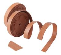 NBEADS 10m Foldover Leather Strap, 1.5cm PU Leather Tape Ribbon Strap Leather Trimming Tape Flat Leather Cord for DIY Crafts Belt Bracelet Jewelry Making, Camel, 5m/roll, 2 Rolls