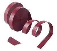 NBEADS 10m Foldover Leather Strap, 1.5cm PU Leather Tape Ribbon Strap Leather Trimming Tape Flat Leather Cord for DIY Crafts Belt Bracelet Jewelry Making, Coconut Brown, 5m/roll, 2 Rolls