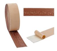 NBEADS 10M Peel and Stick Self Adhesive Foam Trim, 7.8cm Wide 3D Decorative Wallpaper Border Wall Edging Foam Wall Baseboard Trim for Hotel Home DIY Decoration, Burlywood