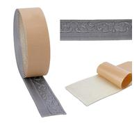 NBEADS 10M Peel and Stick Self Adhesive Foam Trim, 7.8cm Wide 3D Decorative Wallpaper Border Wall Edging Foam Wall Baseboard Trim for Hotel Home DIY Decoration, Light Grey