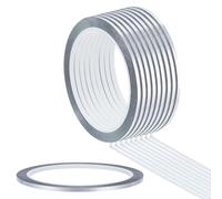 NBEADS 10Rolls 500m Metalized Decor Tape, 3mm wide PET Self-Adhesive Tape Decorative Metallic Mirror DIY Art Graphic Tapes for Packaging Paper Craft Handmade Card Photo Albums, 50m/Roll, Silver