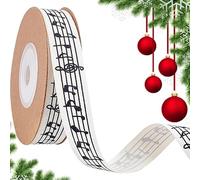 NBEADS 11 Yards Musical Notes Ribbons, 15mm Wide Musical Notes Craft Ribbon Printed Music Note Cotton Ribbon with Spool for Gift Packaging Party Decoration Sewing Craft
