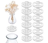 NBEADS 12 Pcs 2 Styles Grid Bouquet Stem Holder, Artificial Flowers Arrangement Flower Arranging Floral Frogs Kenzan Lid for Ikebana Floristry Supplies Accessories