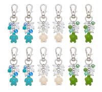 NBEADS 12 Pcs 3 Colors Sea Turtle Keychain, 6.2cm Custom Travel Turtle Keychain Turtle Sparkling Charm with Pearl for Key Chain Purse Backpack Handbag