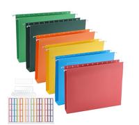 NBEADS 12 Pcs 6 Colors Paper Hanging File Folder, Reinforced Expanding Hang Folder Letter Size Reinforced Hang Folders for Filing Cabinet, Bulky Files