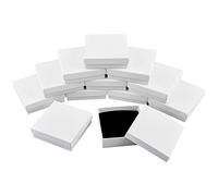 NBEADS 12 Pcs Cardboard Jewelry Box, 9.1x9.2x2.9cm Milky White ewellery Gift Boxes with Lid Cardboard Jewelry Set Box Gift Boxes for Jewellery Packaging Necklace Ring Earrings Display Christmas