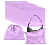 NBEADS 12 Pcs Dust Bags for Handbags, 50x60x0.3cm Satin Fabric Storage Bags Portable Drawstring Pouch Cloth Travel Bags for Handbags Purses Shoes Boots, Plum