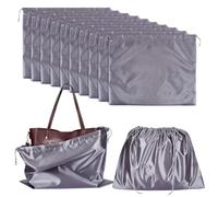 NBEADS 12 Pcs Dust Bags for Handbags, Imitation Silk Storage Bags Portable Drawstring Pouch Cloth Travel Bags for Handbags Purses Shoes Boots, Gray 39.7x50cm