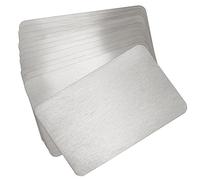 NBEADS 12 Pcs Metal Business Cards, 8.5x5.5cm 0.4mm Thick Stainless Steel Blanks Name Card Laser Engraved Business Card For Home Office Clients DIY Gift Cards