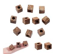NBEADS 12 Pcs Natural Picture Jasper Square Stone Beads, 10mm Square Shape European Stone Beads Large Hole Stone Cube Beads Loose Gemstone Beads for Jewelry Making Crafting, Hole: 4.5~5mm