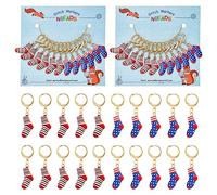 NBEADS 12 Pcs Socks Stitch Markers, Enamel Alloy Crochet Stitch Marker Charms Removable Locking Stitch Marker for Knitting Weaving Sewing Accessories Quilting Handmade Jewelry