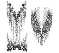 NBEADS 12 Yards Beaded Pearl Flower Fabric, 31cm Wide Beaded Flower Lace Applique 3D Floral Embroidered Mesh Fabric Handmade Sewing Tool for DIY Neckline Bodice Wedding Bridal Prom Dress, Black