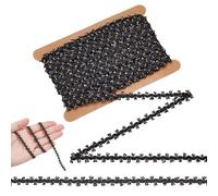 NBEADS 12 Yards Tiny Lace Trim, 7mm Wide Metallic Edge Trims Embellishment Flower Lace Ribbons Braided Lace Trim for DIY Clothes Dress Decoration Sewing Craft Supplies, Gold and Black