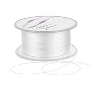 NBEADS 120m Seed Bead Thread, 0.15mm Ultra-Fine Bracelet Cord Beading Thread Invisible Sewing String Braided String for Jewelry Making, Bead Weaving, Loom Work, Stitch & Crafting, White